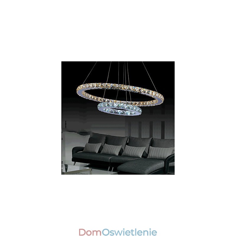 Hotel Wisząca lampa kryształowa Żyrandol Oświetlenie sufitowe Lampy z ciepłą i zimną bielą