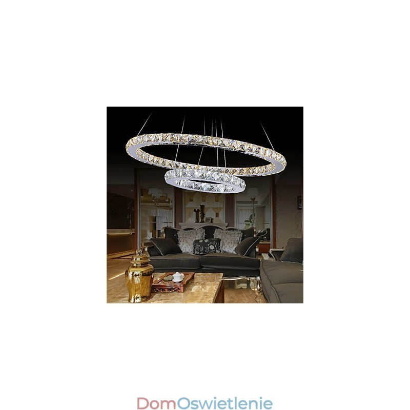 Hotel Wisząca lampa kryształowa Żyrandol Oświetlenie sufitowe Lampy z ciepłą i zimną bielą