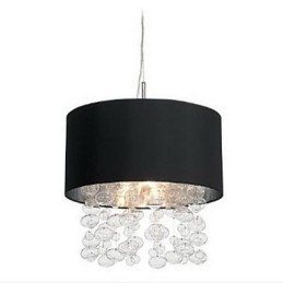 Nowoczesna lampa wisząca z 7 światłami i czarnym kloszem z tkaniny (podstawa)
