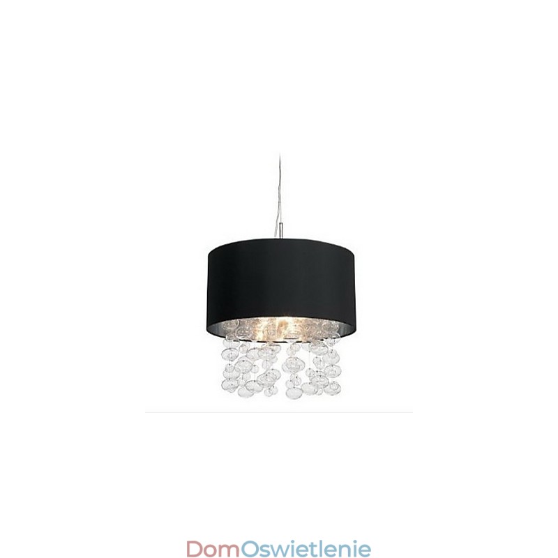 Nowoczesna lampa wisząca z 7 światłami i czarnym kloszem z tkaniny (podstawa)