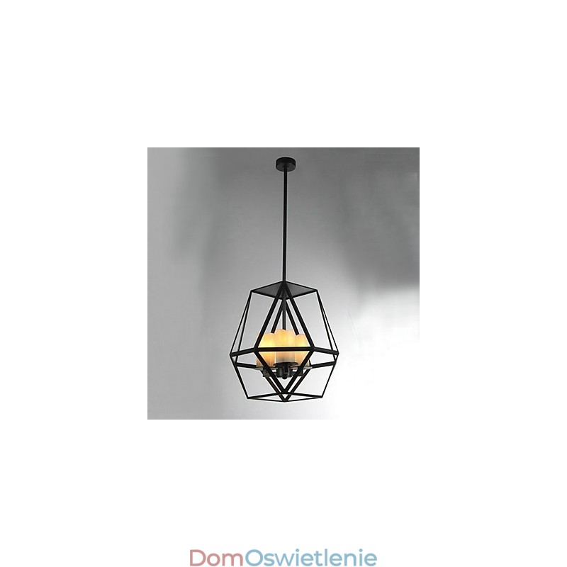 Wisząca lampa w stylu rustykalnym w stylu miniaturowym z metalu