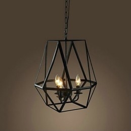 Wisząca lampa w stylu rustykalnym w stylu miniaturowym z metalu