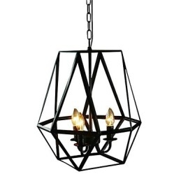 Wisząca lampa w stylu rustykalnym w stylu miniaturowym z metalu