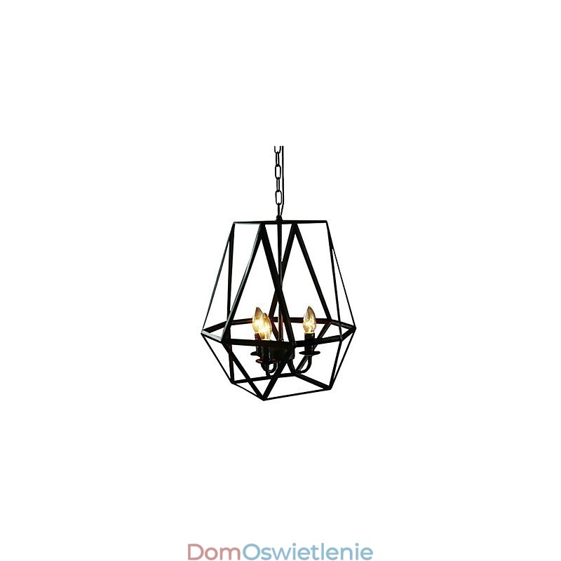 Wisząca lampa w stylu rustykalnym w stylu miniaturowym z metalu