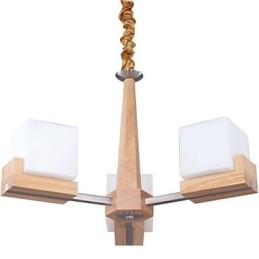 Lampa wisząca dębowa trzy światła dąb i szkło