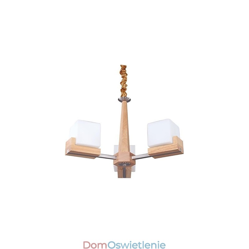 Lampa wisząca dębowa trzy światła dąb i szkło