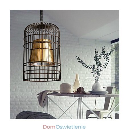 Żyrandol Rustykalny Lodge Bęben Metalowy