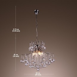 Nowoczesna współczesna kryształowa lampa wisząca w stylu mini galwanizowanego metalu