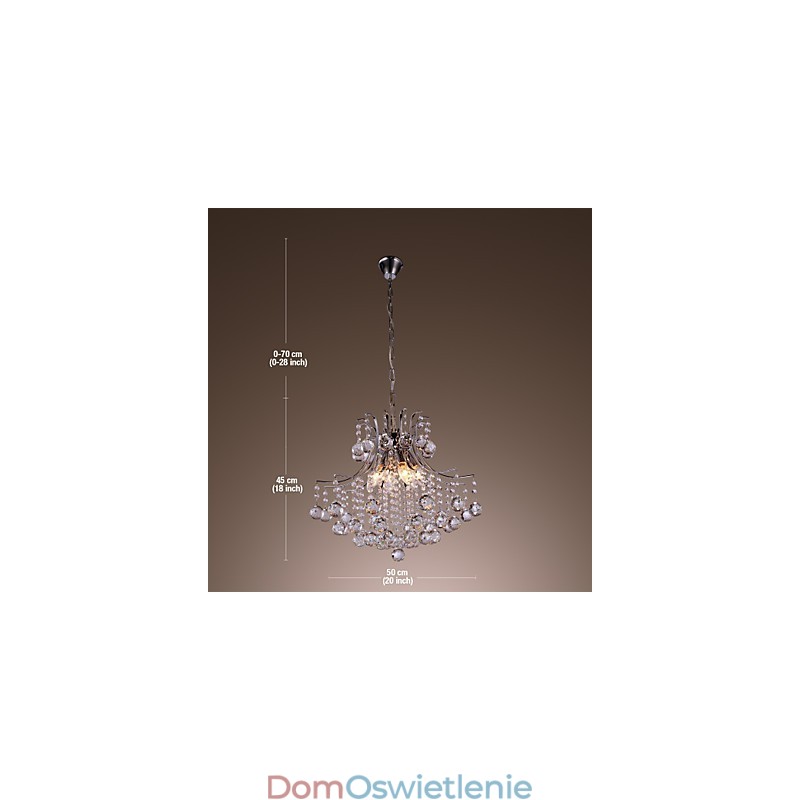 Nowoczesna współczesna kryształowa lampa wisząca w stylu mini galwanizowanego metalu