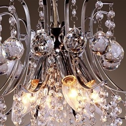Nowoczesna współczesna kryształowa lampa wisząca w stylu mini galwanizowanego metalu