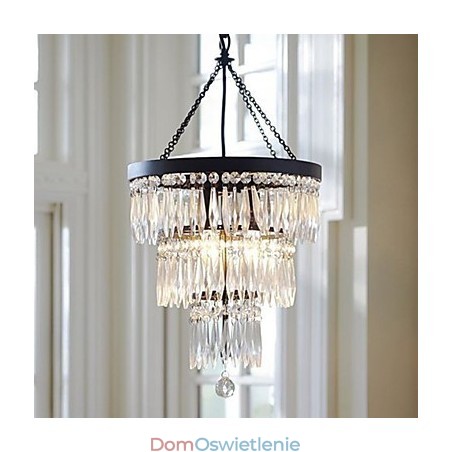 Wisząca lampa 3 światła nowoczesna elegancka metalowa kryształowa malowana Wisząca lampa 3 światła nowoczesna elegancka metalowa kryształowa malowana