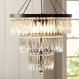 Wisząca lampa 3 światła nowoczesna elegancka metalowa kryształowa malowana