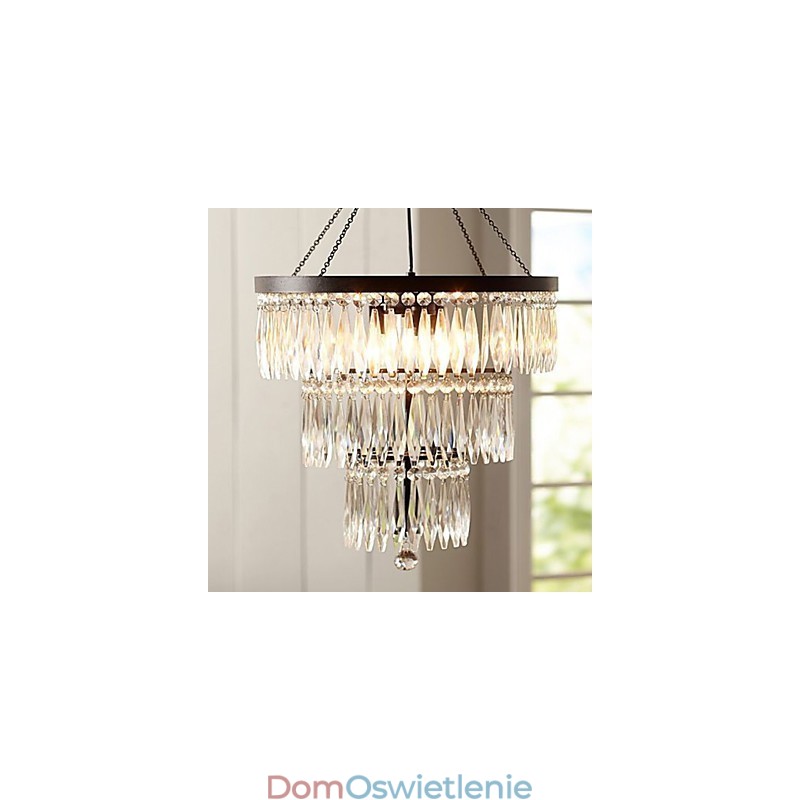 Wisząca lampa 3 światła nowoczesna elegancka metalowa kryształowa malowana