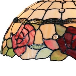 Lampa wisząca z 2 światłami w kloszu z wzorem róży