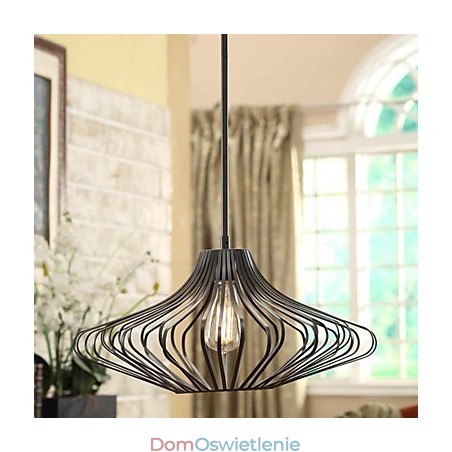 Nowoczesna lampa wisząca z czarnym metalowym kloszem Nowoczesna lampa wisząca z czarnym metalowym kloszem
