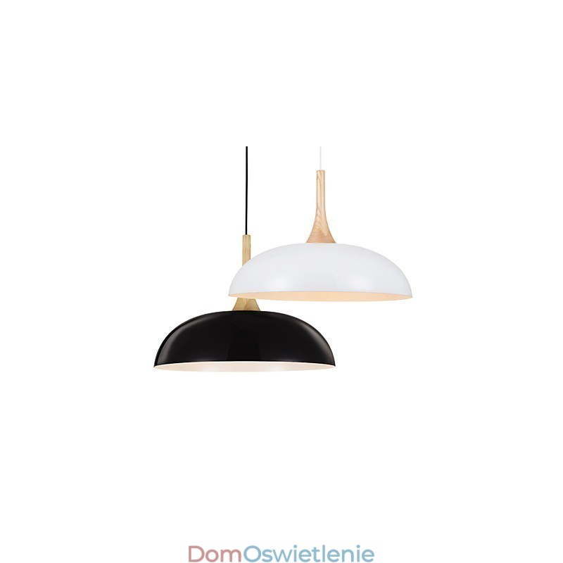 Miniaturowa artystyczna lampa wisząca 1 światło Nowoczesna prostota Czarno-białe wykończenie Aluminium i drewno Droplight
