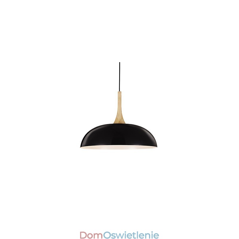 Miniaturowa artystyczna lampa wisząca 1 światło Nowoczesna prostota Czarno-białe wykończenie Aluminium i drewno Droplight