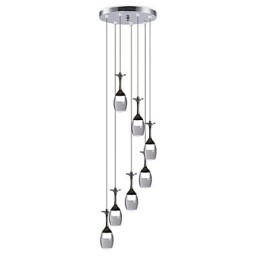 Nowoczesna lampa wisząca 7 świateł zintegrowane żarówki w zestawie oświetlenie schodowe