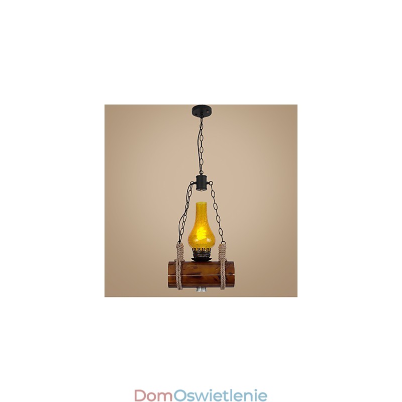 Wisząca listwa z litego drewna w stylu retro z pojedynczą głową