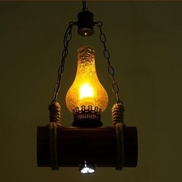 Wisząca listwa z litego drewna w stylu retro z pojedynczą głową