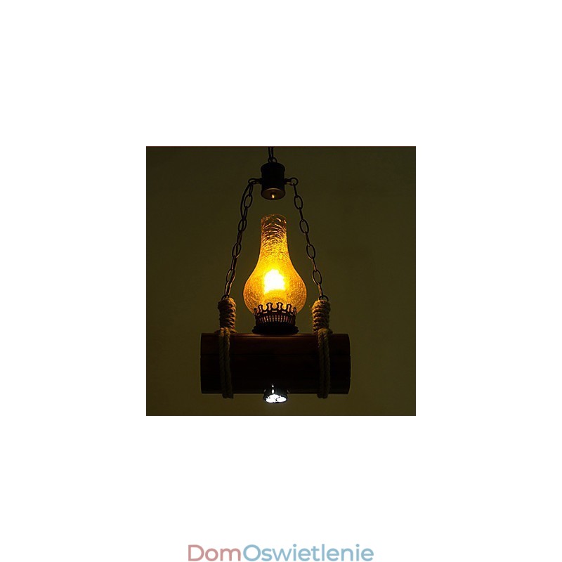 Wisząca listwa z litego drewna w stylu retro z pojedynczą głową