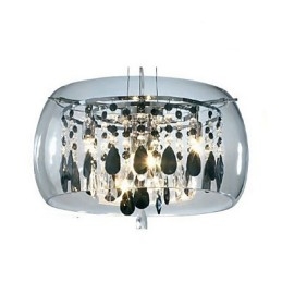 Nowoczesna współczesna lampa wisząca w stylu miniaturowym z kryształkami i galwanizowaną powłoką