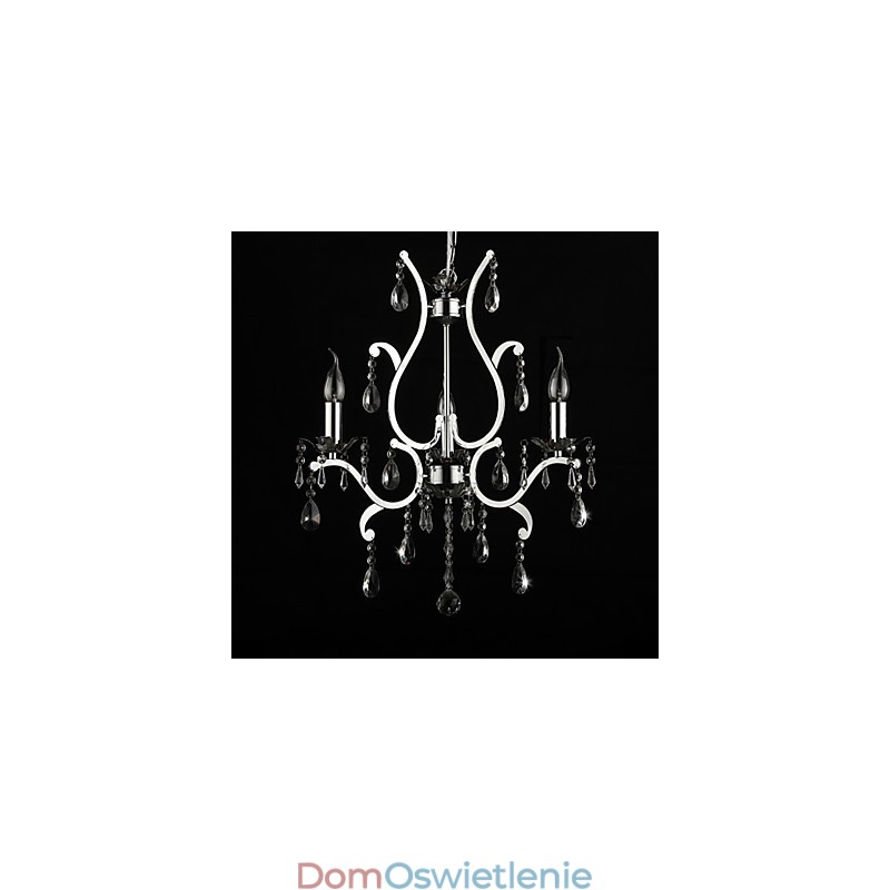 Kryształowy żyrandol z 3 światłami w metalu