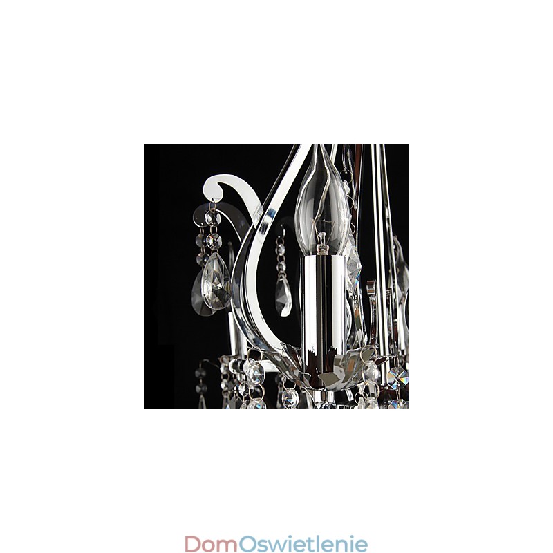 Kryształowy żyrandol z 3 światłami w metalu