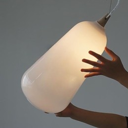 Mleczna biała szklana butelka Lampa wisząca Natural Curve