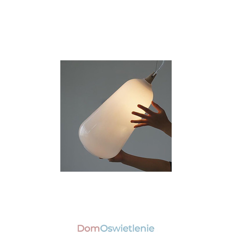 Mleczna biała szklana butelka Lampa wisząca Natural Curve
