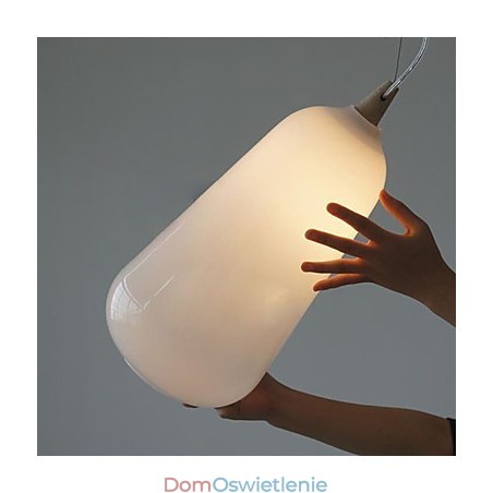 Mleczna biała szklana butelka Lampa wisząca Natural Curve Mleczna biała szklana butelka Lampa wisząca Natural Curve