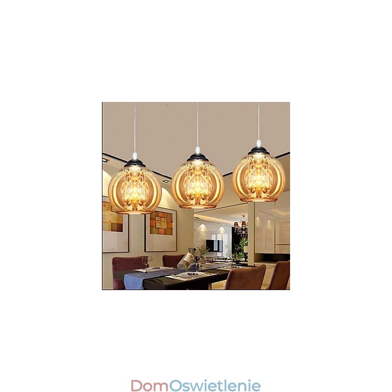 Lampa wisząca szklana kula trzy