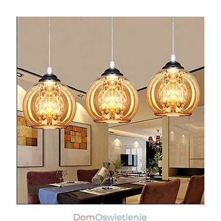 Lampa wisząca szklana kula trzy Lampa wisząca szklana kula trzy