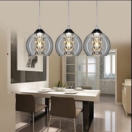 Lampa wisząca szklana kula trzy