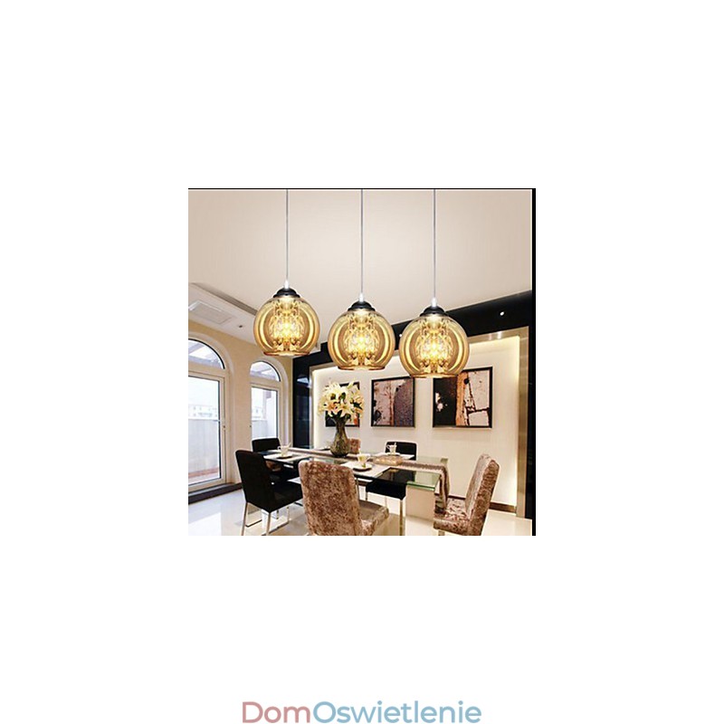 Lampa wisząca szklana kula trzy