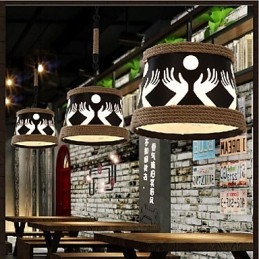 Hemp American Retro Cafe Prosty pasterski żyrandol