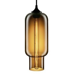 70W Nowoczesna szklana lampa wisząca w brązowym kształcie bańki
