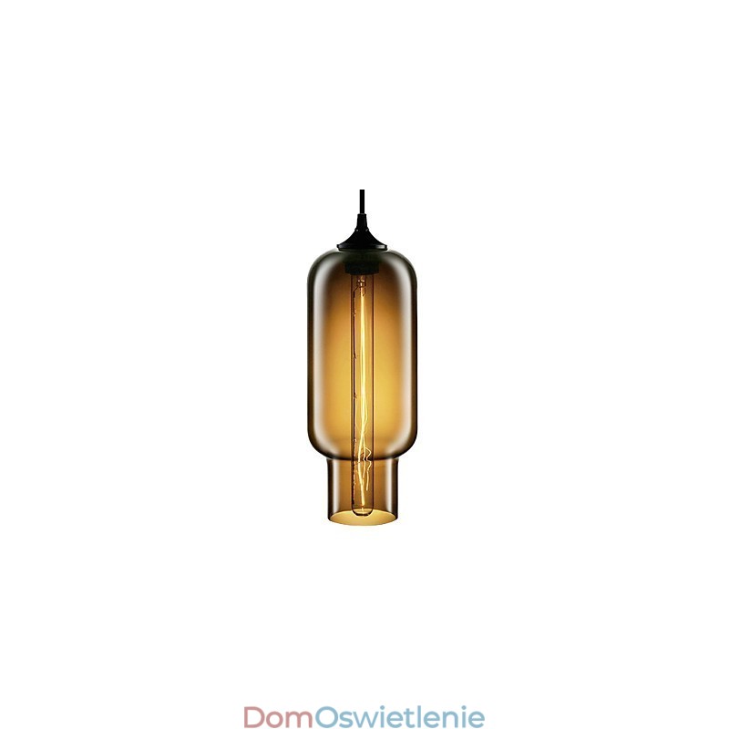 70W Nowoczesna szklana lampa wisząca w brązowym kształcie bańki