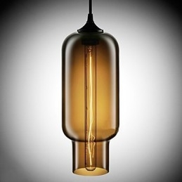 70W Nowoczesna szklana lampa wisząca w brązowym kształcie bańki