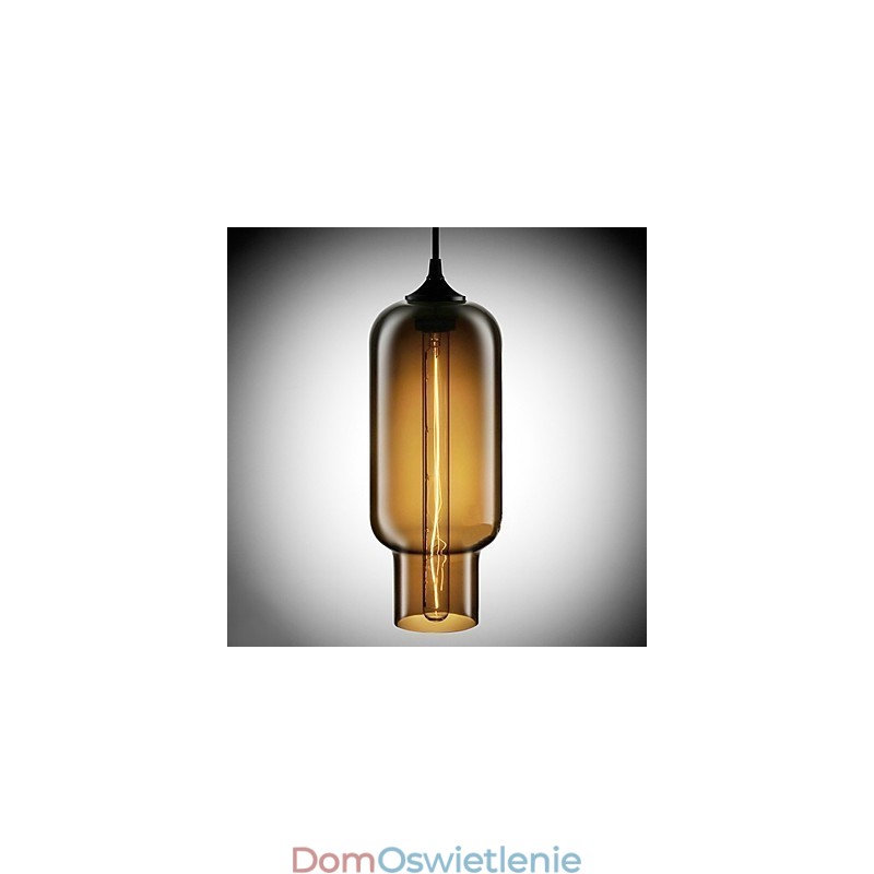 70W Nowoczesna szklana lampa wisząca w brązowym kształcie bańki