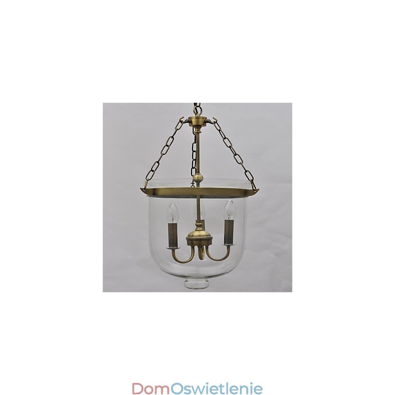 Amerykański kraj Vintage żyrandol w kształcie dzwonu ze szkła