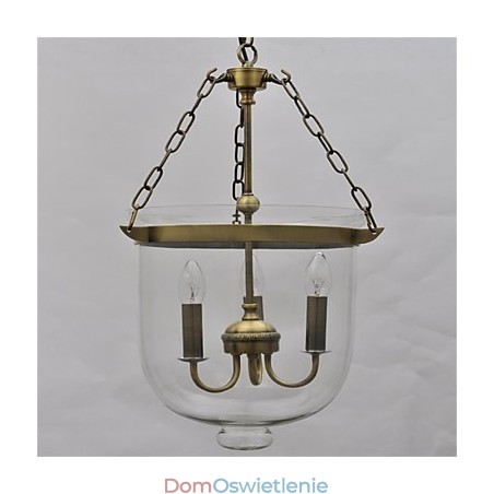 Amerykański kraj Vintage żyrandol w kształcie dzwonu ze szkła
