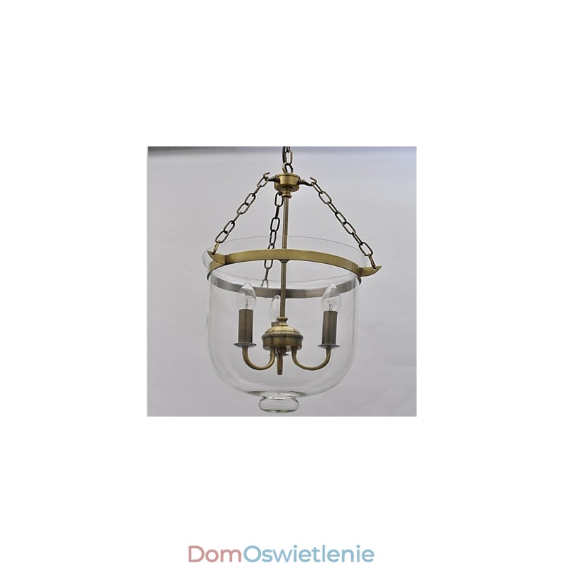 Amerykański kraj Vintage żyrandol w kształcie dzwonu ze szkła