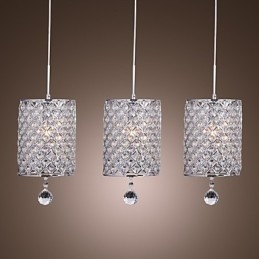 Nowoczesna współczesna lampa wisząca z kryształu chromowanego metalu