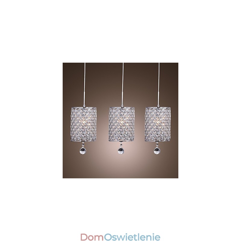 Nowoczesna współczesna lampa wisząca z kryształu chromowanego metalu