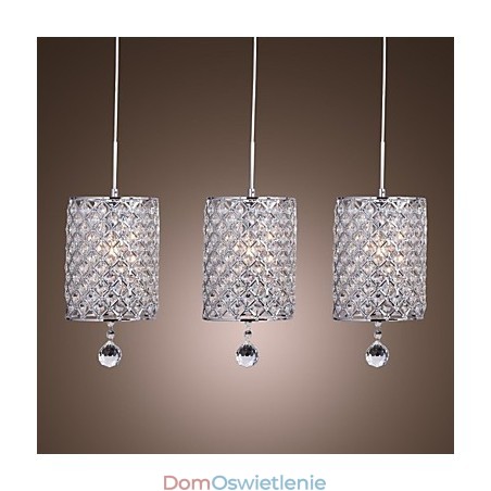 Nowoczesna współczesna lampa wisząca z kryształu chromowanego metalu Nowoczesna współczesna lampa wisząca z kryształu chromowanego metalu