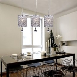 Nowoczesna współczesna lampa wisząca z kryształu chromowanego metalu