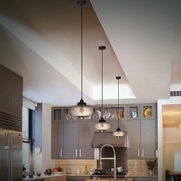 Przezroczysta szklana lampa wisząca w brązowym wzornictwie Bubble