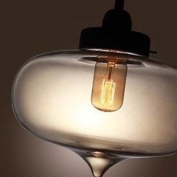 Przezroczysta szklana lampa wisząca w brązowym wzornictwie Bubble