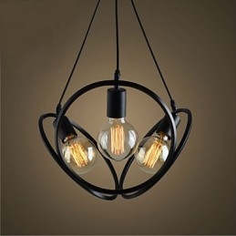 3 światła żyrandol wiszący lampa tradycyjna klasyczna retro metalowa